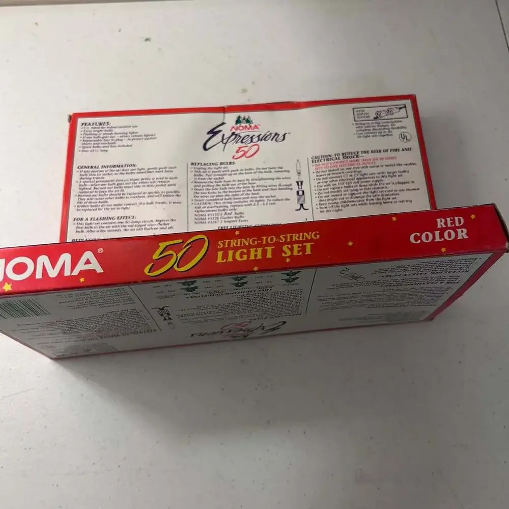 Noma Expressions Vintage 50 Red Christmas String Lights Original Boxes Set Of 2